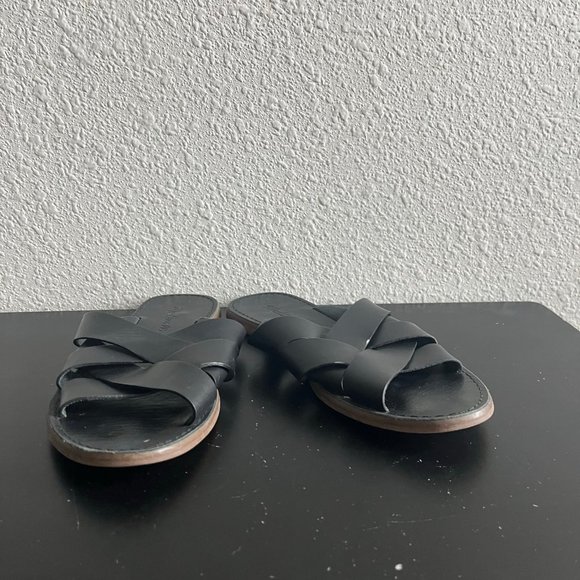 Madewell The Boardwalk Woven Slide Black Sandals Size 7.5 Style L1165 - Picture 3 of 11